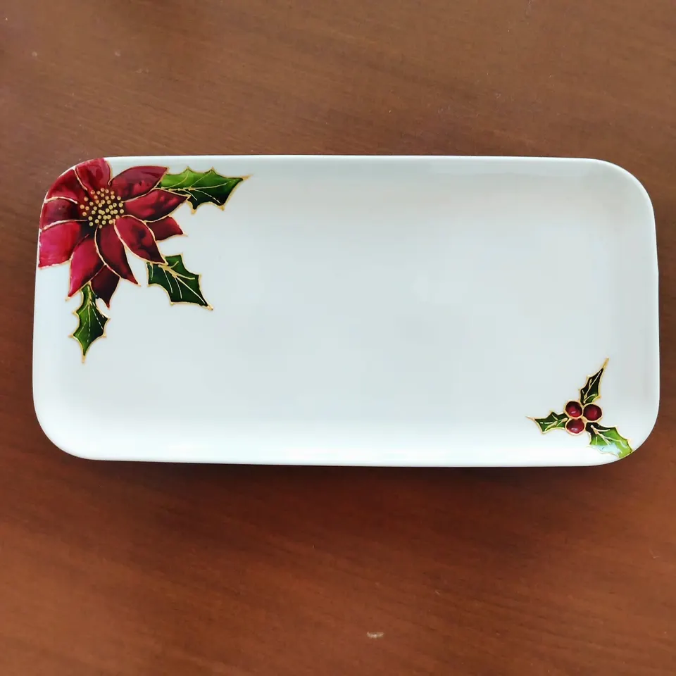 Poinsettia Christmas Plate