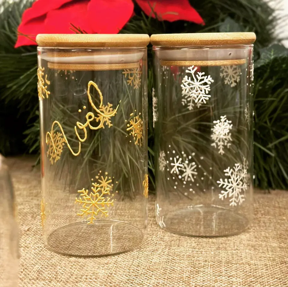 Christmas Snowflake Jars