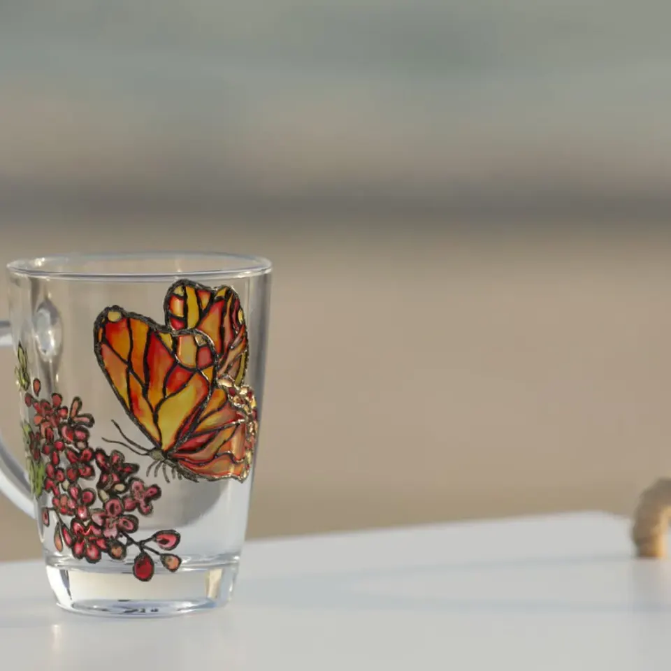 Butterfly Coffee Glasses