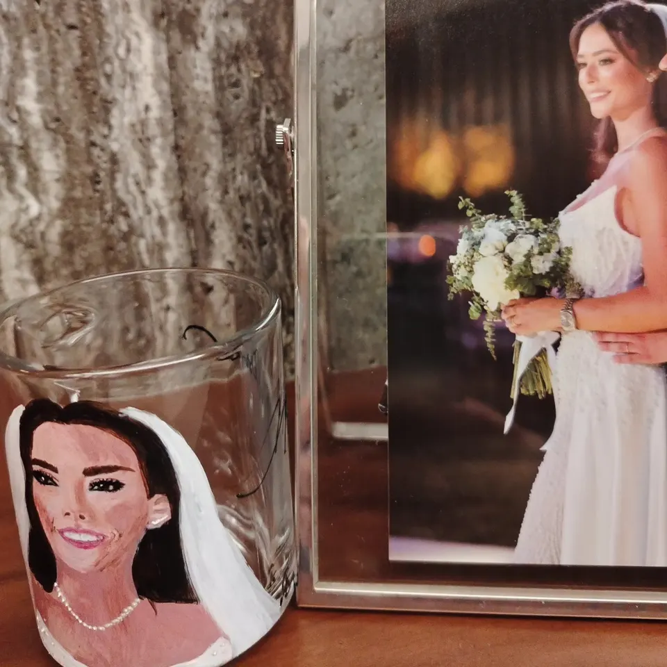 Bride Portrait Glass