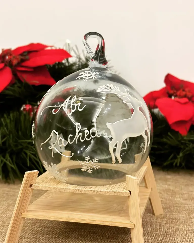 Reindeer Glass Bauble